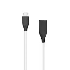 Silikona kabelis USB-Micro USB (balts, 1m)