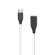 Silikona kabelis USB-USB Type C (balts, 2m)