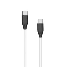 Silikona kabelis C tips - C tips (maisā, balts, 1 m)