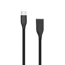 Silikona kabelis USB-Micro USB (melns, 1m)