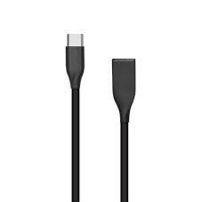 Silikona kabelis USB — USB-C (melns, 1 m)