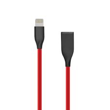 Silikona kabelis USB- Lightning, 1m (sarkans)
