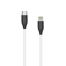 Silikona kabelis USB Type C- Lightning, 2m (balts)