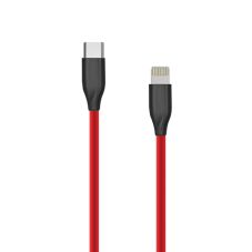 Silikona kabelis USB Type C- Lightning, 2m (sarkans)