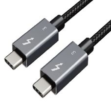 Thunderbolt 3 kabelis, USB-C — USB-C, 40 Gbps, 100 W, 20 V / 5 A, 4K / 60 HZ, 1 m