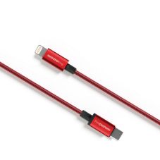 Premium MFI sertificēts kabelis, tips C — Lightning (sarkans 1 m)