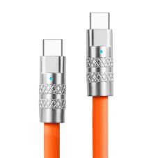 Silicone Cable USB Type-C - Type-C, 100W, orange, 3m                                                