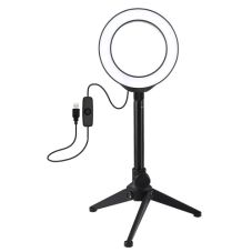 LED Ring Lamp 12cm with Desktop Tripod Mount up to 21.8cm, USB                                      