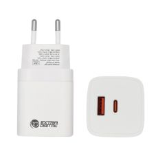 Charger EXTRA DIGITAL GaN USB Type-C, USB Type-A: 45W, PPS                                          