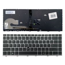 HP tastatūra: EliteBook 840 G5 846 G5 745 G5 (sudraba, ar fona apgaismojumu)
