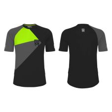 Velo krekls Rock Machine Trail Jersey SS, melna/pelēka/zaļa, L